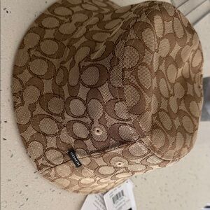 Coach Tan Signature Bucket Hat